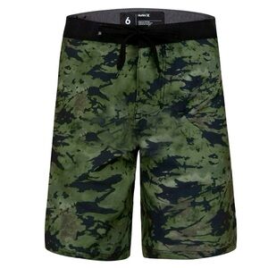 Hurley Sz 6 Green Camouflage Board Shorts